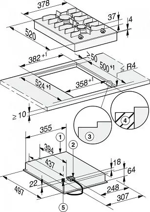 Панель комби Miele  (газ) CS 7102-1 FL модульная